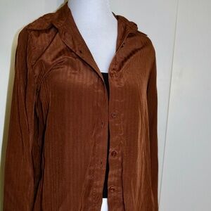 brown king sleeve blouse
